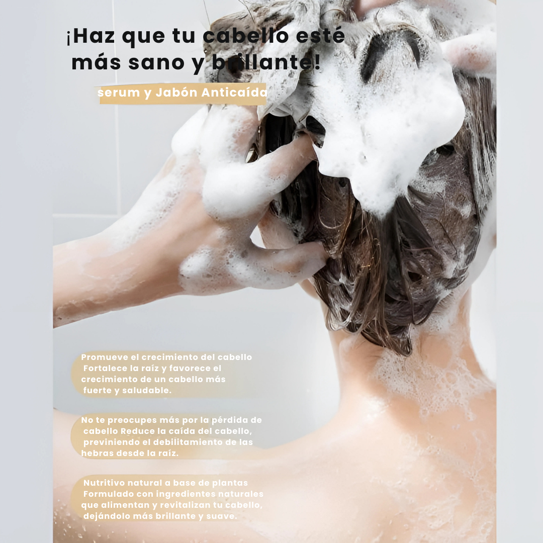 Serum Anticaída + Champú: ¡Cabello Fuerte y Brillante!